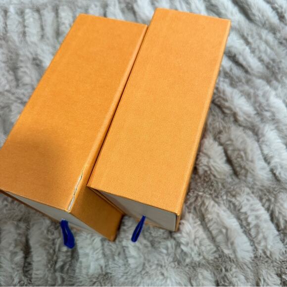 Louis Vuitton Orange Square Shaped Luxury Storage Or Gifting Boxes Lot Of 2 - Picture 8 of 11